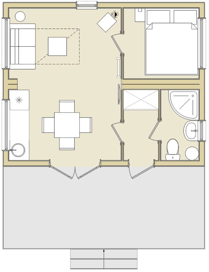 Норвежский Дом 33 м² Modum 1-й Этаж
