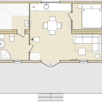 Норвежский Дом-Баня 52 м² Modum 1-й Этаж