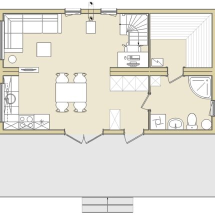 Норвежский Дом-Баня 60 м² Skandis 1-эй Этаж