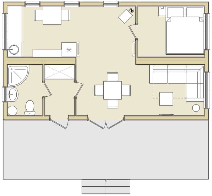Норвежский Дом 52 м² Modum 1-й этаж