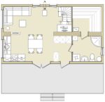 Норвежский Дом-Баня 64 м² Modum 1-й Этаж