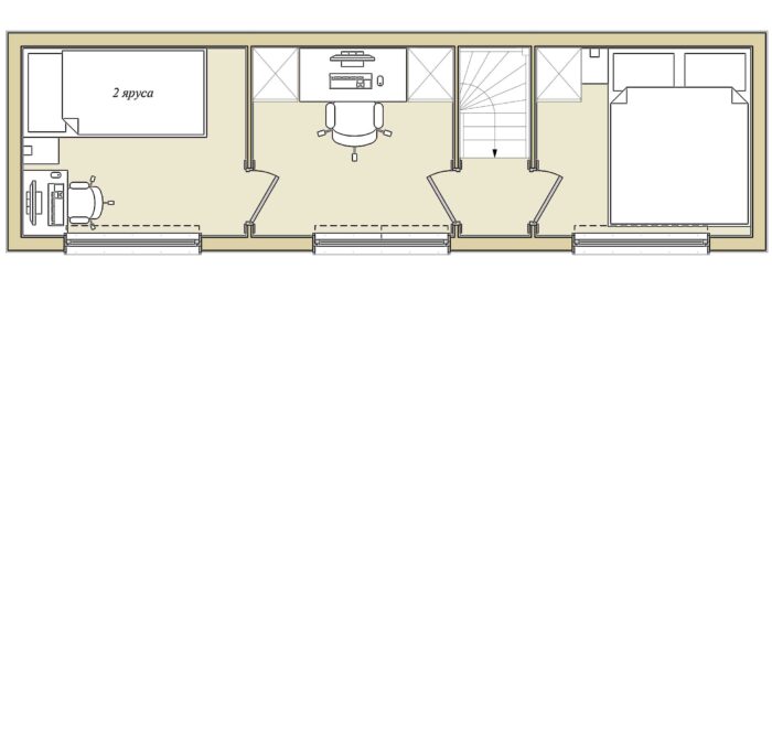 Норвежский Дом-Баня 64 м² Modum 2-й Этаж