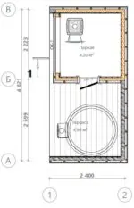 Модульная Баня 14 Modum планировка