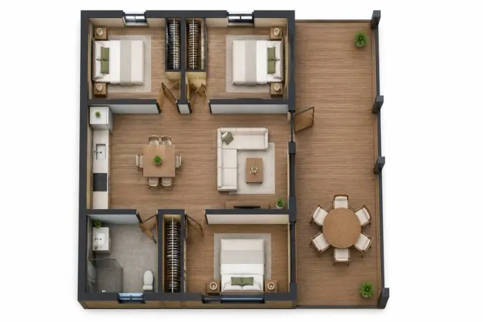 Альпийское Шале 81 м² FERN планировка