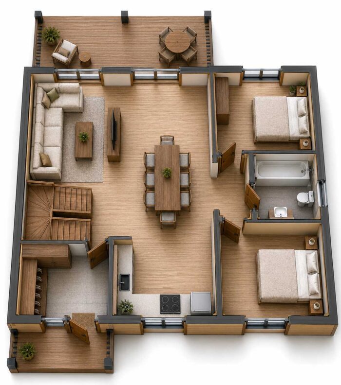 Скандинавия 150 м² Skandis 1-й Этаж