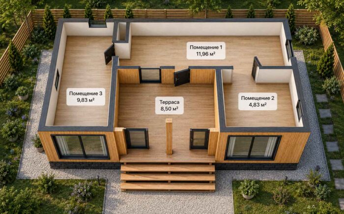 Скандинавия 36 м² Smart